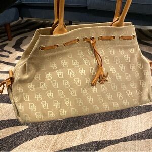 Bag, Dooney & Bourke Tan Canvas w/Leather